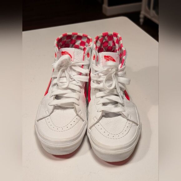 Rare Vans Sk8-Hi Wingtip Leather Sneakers Salmon Pink Y2K Retro Indie Sleaze 8 - Picture 7 of 9